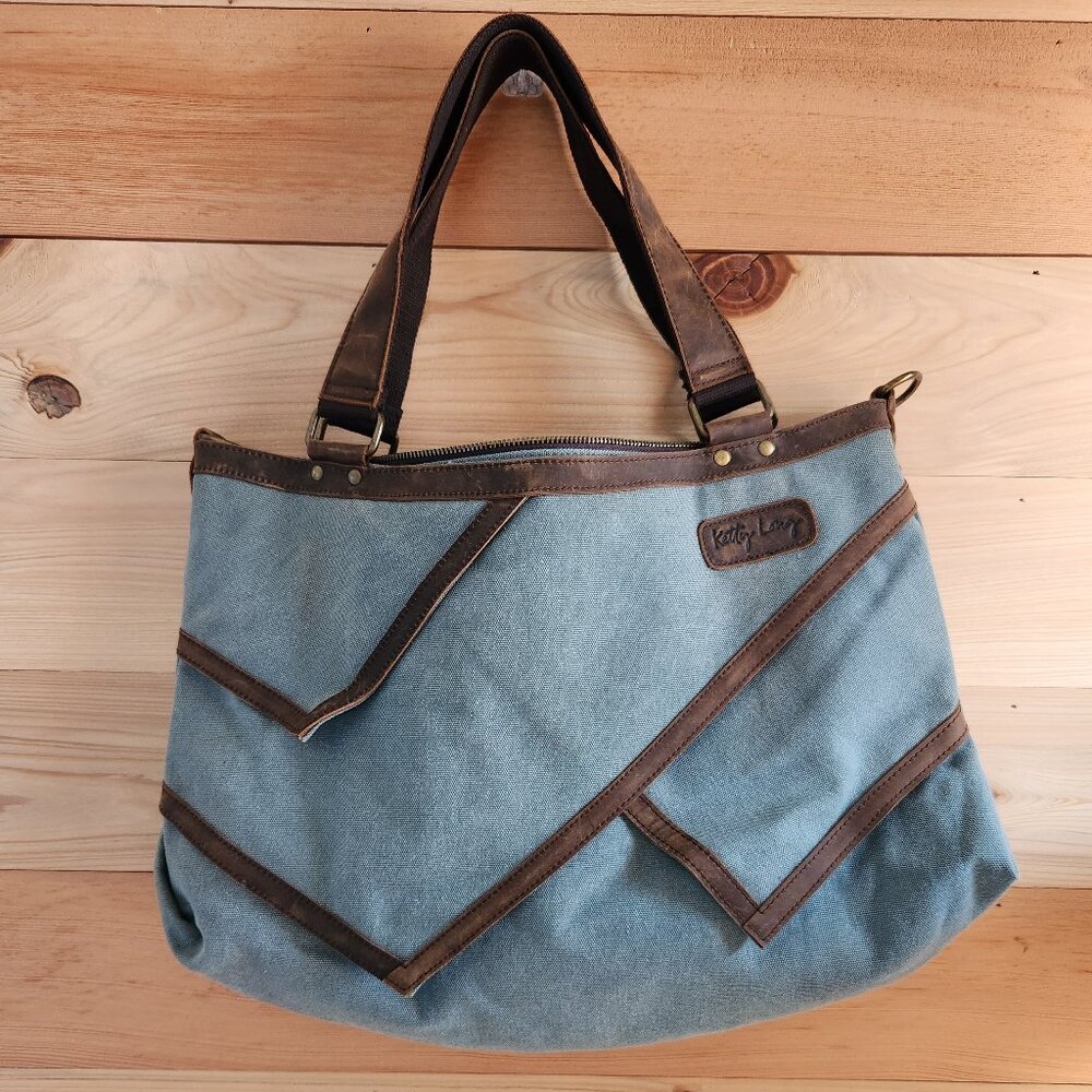 Ketty Long- Canvas & Leather Shoulder/Hand Bag